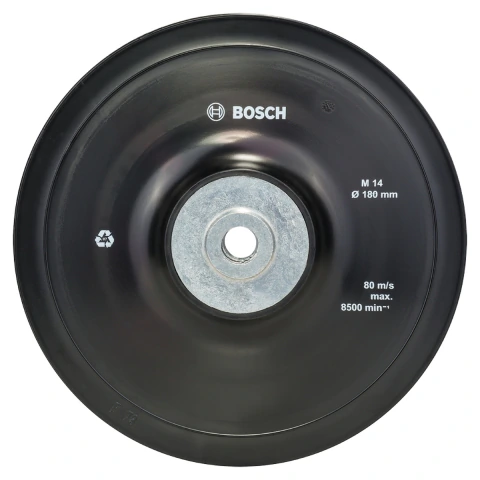Prato De Borracha P/Disco De Fibra Com Porca Bosch M14 180mm