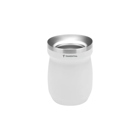 Cuia Térmica Tramontina Exata 240 Ml Aço Inoxidável Parede Dupla Vácuo Cor Branca Original