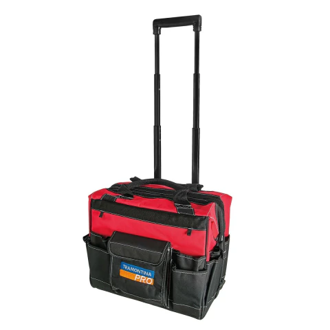 Bolsa para Ferramentas 18 Bolsos Tramontina PRO Rodas Emborrachadas e Cabo Telescópico