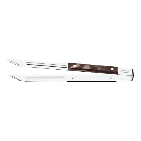Pegador De Carne Tramontina Churrasco Aço Inox E Cabo Polywood Castanho Resistente A Altas Temperaturas