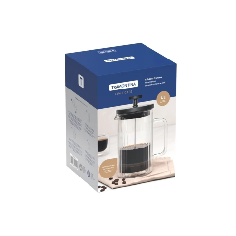 Cafeteira Francesa Prensa 1 L Vidro Borossilicato Aço Inox Tramontina