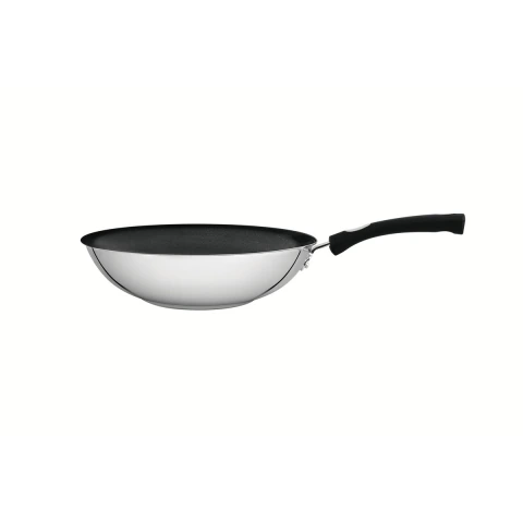 Panela Wok Tramontina Astro Silicone 28 cm 3,3 L Aço Inox Fundo Triplo Antiaderente Starflon Premium