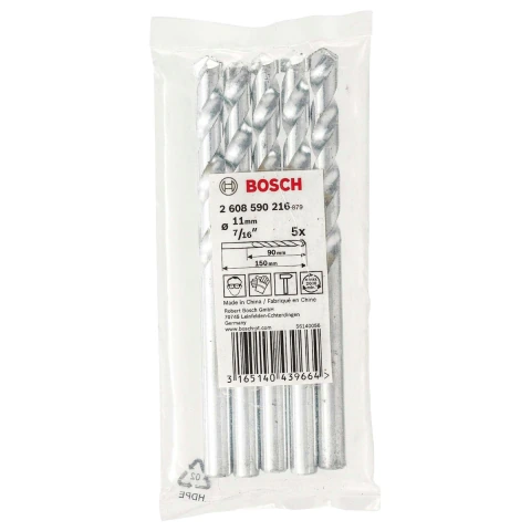 Broca Para Concreto Bosch Cyl-1 Ø11 X 85 X 150 mm 5 Peças