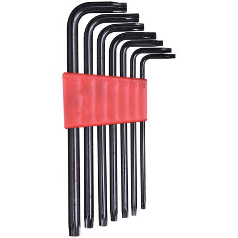 Jogo De Chaves Torx Curta 7 Peças T10 A T40 Aço Cromo Vanádio Worker
