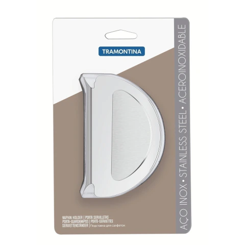 Porta Guardanapos Tramontina Cosmos Aço Inox Acabamento Brilho Com Detalhes Foscos Mesa Posta