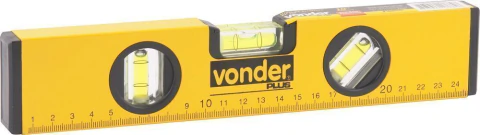 Nível alumínio 10" 3 bolhas base magnética - Vonder Plus