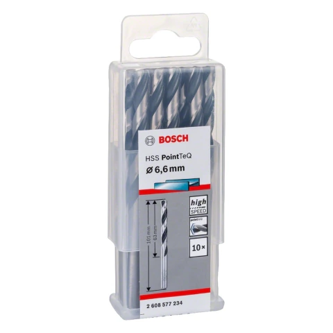 Broca Metal Bosch Aço Rápido Hss-Pointteq 6,6mm 10 Peças