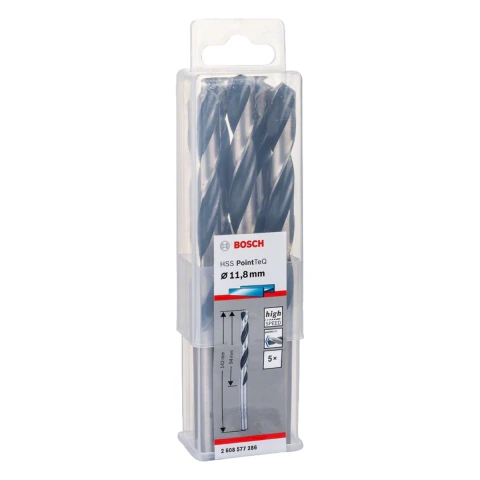 Broca Metal Bosch Aço Rápido Hss-Pointteq 11,8mm 5 Peças