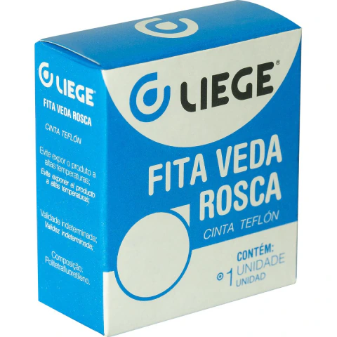 Fita Veda Rosca 18mm 10m Polietileno Vedação Conexões Resistente Liege