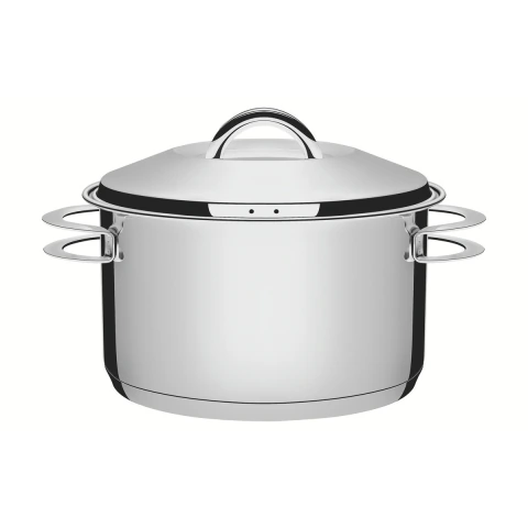 Caçarola Tramontina Solar Fundo Triplo Aço Inox 28 cm 8,4 L Tampa Inclusa Indução Forno 260°C