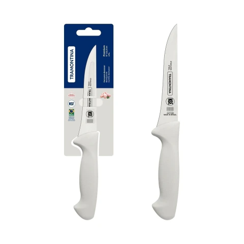 Faca Para Desossar Tramontina Premium 5 Polegadas Aço Inox Cabo Branco Profissional Certificada NSF