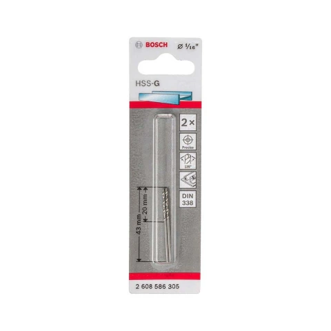 Broca Para Metal Bosch Aço Rápido Hss-G 1/16'' 2 Peças