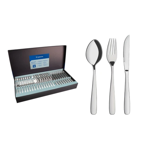 Faqueiro Tramontina Amazonas Aço Inox 48 Peças Facas Para Churrasco Brilho