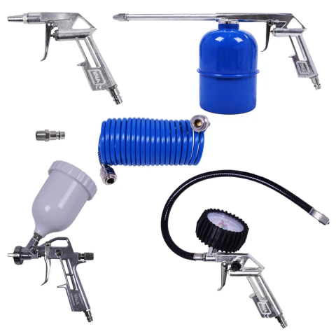 Pistola De Pintura Kit 5 Peças 1.2kg Profissional Com 3 Bicos IP20 Kala