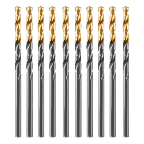 Jogo Broca Aço Rápido Titânio 3.8mm 10 Peças Golden Tip HSS-TiN Precisão