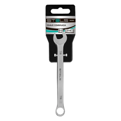 Chave Combinada 7/16'' CrV Stels Aço Cromo-Vanádio 45 HRC 15°