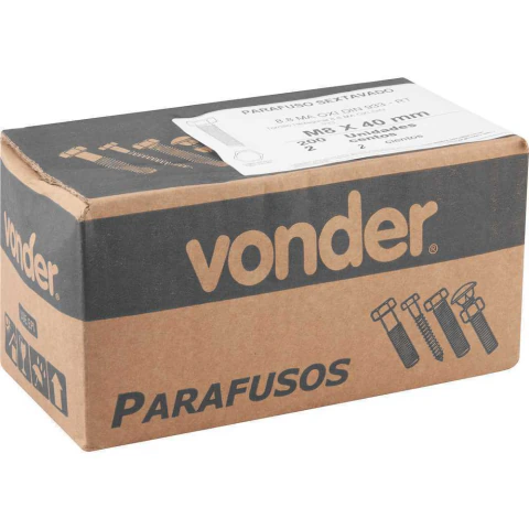 Parafuso Sextavado 8.8 08 X 40mm DIN 933 Aço Carbono Resistente Nove54