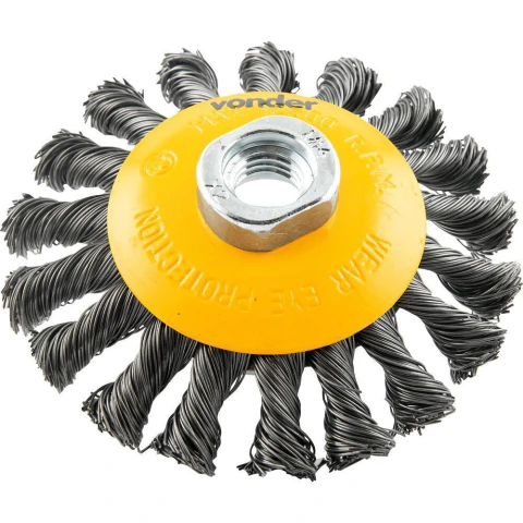 Escova Circular Cônica 4"X1/2 M14 Torcida Vonder