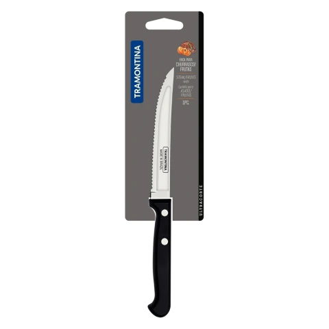 Faca Para Churrasco E Frutas Tramontina Ultracorte 5 Polegadas Lâmina Aço Inox Cabo Antimicrobiano