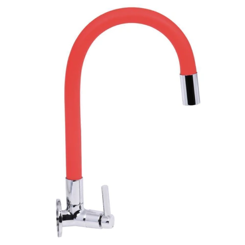 Torneira Cozinha Bica Flex Parede Abs Vermelho 1/2'' Abertura Rápida Gourmet C60 Liege
