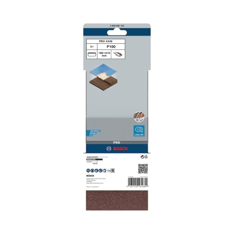 Cinta De Lixa Bosch Pro X440 100X610mm Grano 100 3Un