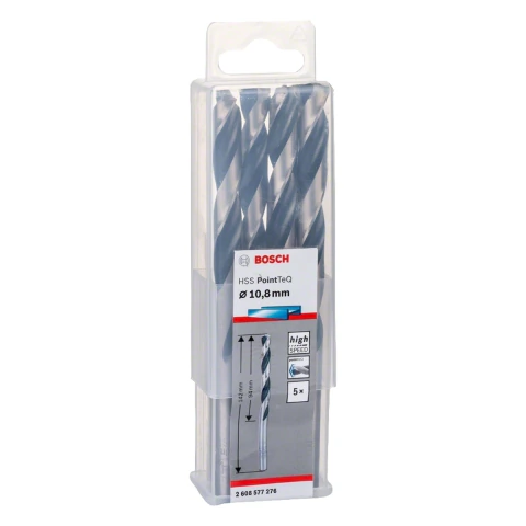 Broca Metal Bosch Aço Rápido Hss-Pointteq 10,8mm 5 Peças