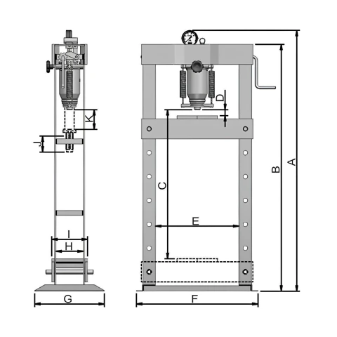 Prensa Hidráulica 15 Ton Altura Elevada P15200 Bovenau