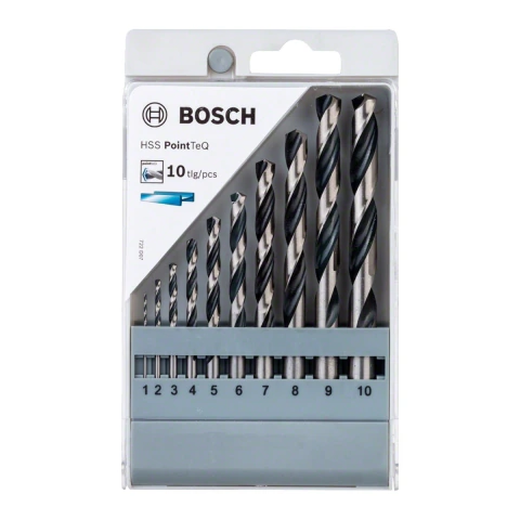 Jogo Broca Para Metal Bosch Hss-Pointteq 1-10mm 10 Peças