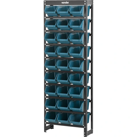 Estante Gaveteiro Metálica 150x53x20cm 27 pçs Gavetas Vonder
