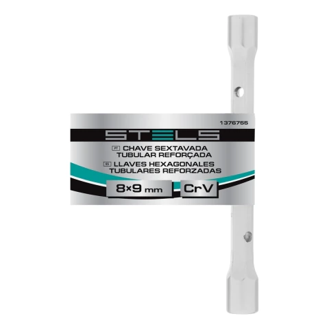 Chave Sextavada Tubular Reforçada 8-9mm Cromo Vanádio Stels