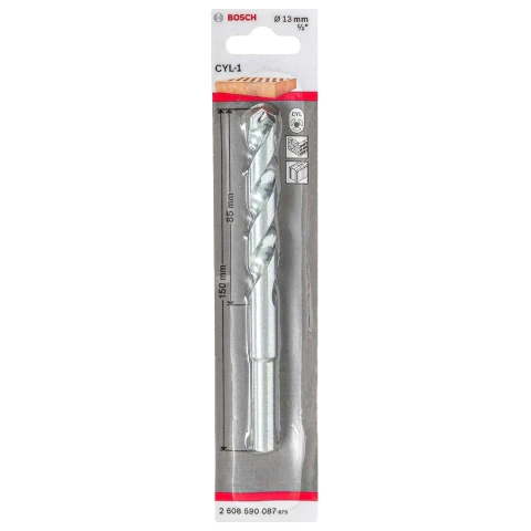Broca Para Concreto Bosch Cyl-1 Ø13 X 85 X 150 mm