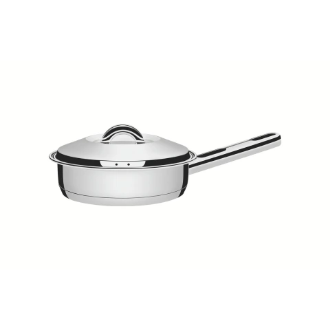 Frigideira Tramontina Solar Aço Inox Fundo Triplo 20 Cm 2,1 L Com Tampa Indução Forno 260°C