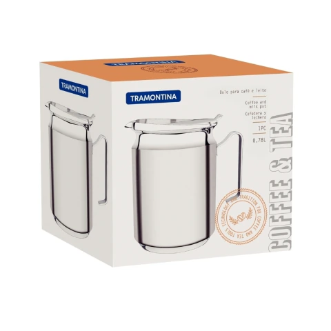 Bule Tramontina Inox Para Café E Leite 780 Ml 10 Cm Linha Chá E Café Durável E Sofisticado