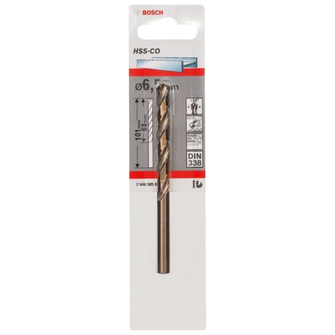 Broca Para Metal Bosch Aço Rápido Hss-Co 6,5mm