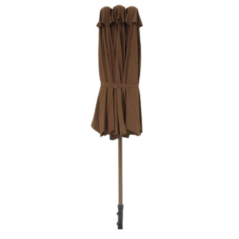 Ombrellone Retangular Oversize 4,50m x 2,65m Marrom Bel Alumínio Central Manivela FPS 60 Quiosque
