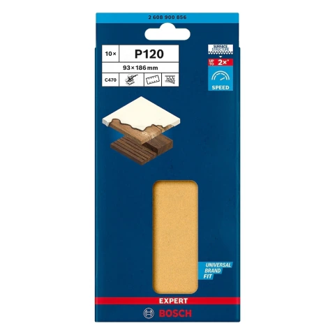 Folhas De Lixa Bosch Expert C470 93X186mm G120 10 Peças