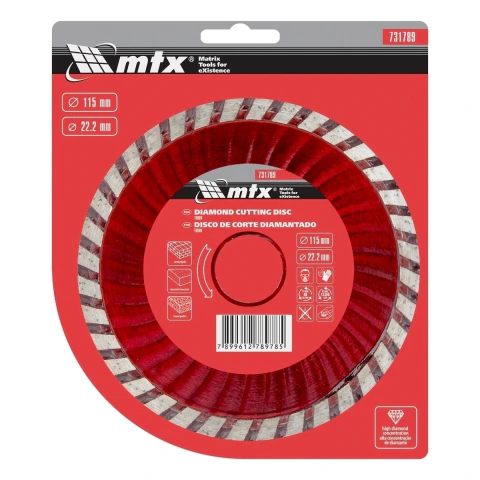 Disco de Corte Diamantado Turbo 115 X 22,2 Mm Corte Seco MTX