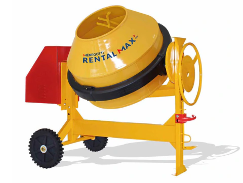 Betoneira 400L Rental Max Com Motor Gasolina Honda 5,5Hp Gx160 Com Roda Maciça Menegotti