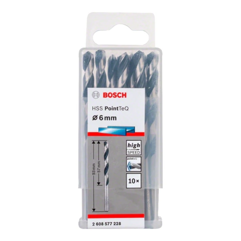 Broca Metal Bosch Aço Rápido Hss-Pointteq 6,0mm 10 Peças