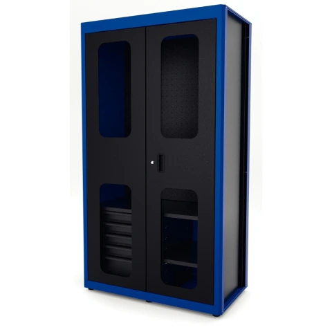Armário para Ferramentas 2 Portas Visores 5 Gavetas 400kg Descarga 100° Tramontina PRO
