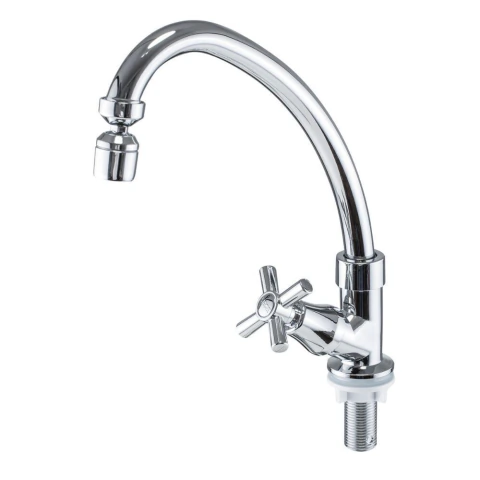 Torneira Para Cozinha Bica Móvel Mesa Abs Cromado 1/2'' Abertura Rápida C66 Liege