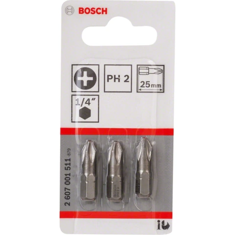 Pontas Bosch Extra Hard Phillips Ph2 25mm Com 3 Peças