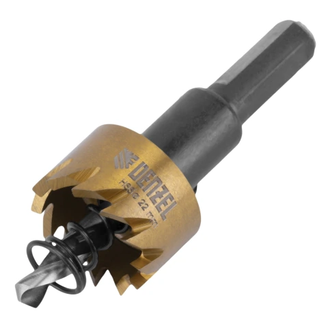 Serra Copo Para Metal 22 Mm Nitreto De Titânio HSS 66 Mm Com Mola Denzel
