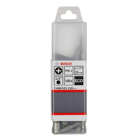 Ponta Parafusar Bosch Eco Extra Hard Ph1 25mm Phillips 100U