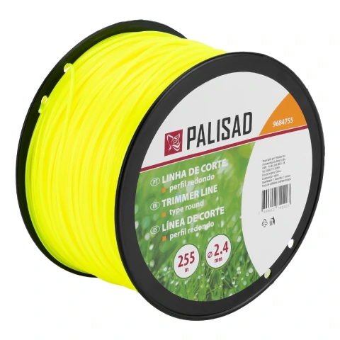 Fio Nylon Roçadeira Redondo 2.4mm 255m 1PC Palisad Alta Resistência