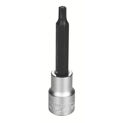 Soquete t30 1/2'' Encaixe Aço Cromo Vanádio Cromado Norma DIN 1711-1 Tramontina Pro