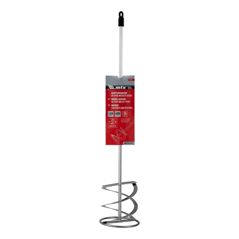 Misturador Para Tintas E Gesso Haste 10 mm 120x600 mm 1 Peça Mtx Aço Galvanizado