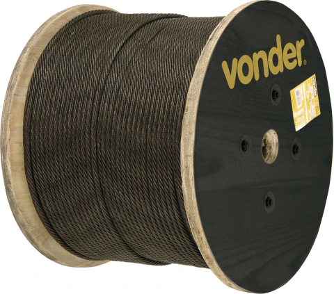 cabo aço af 5/8" alma de fibra 8x19s polido c/ 1000m Vonder