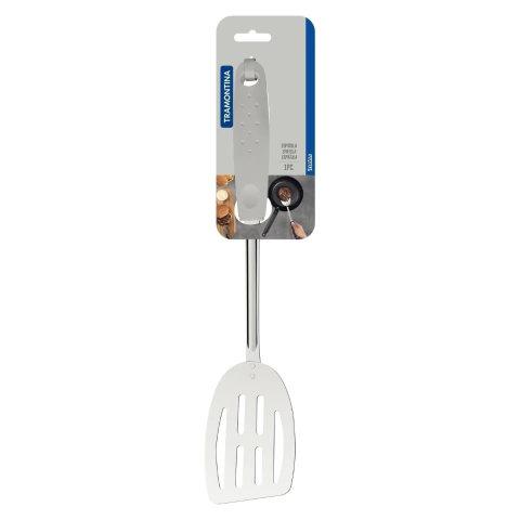 Espátula Tramontina Utilità Aço Inox Cabo Polipropileno Branco Resistente Para Cozinha E Servir