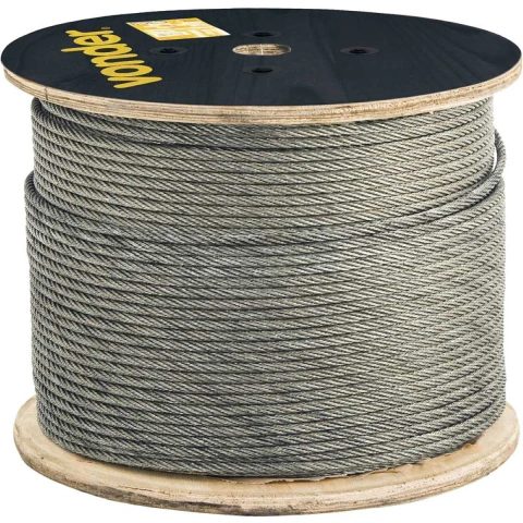 Cabo de aço af 1/4" alma de fibra 6x19s galv c/ 100m Vonder
